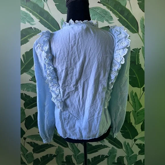 Sezane Irma Blouse in Baby Blue Size 38 US 6 - Picture 10 of 12